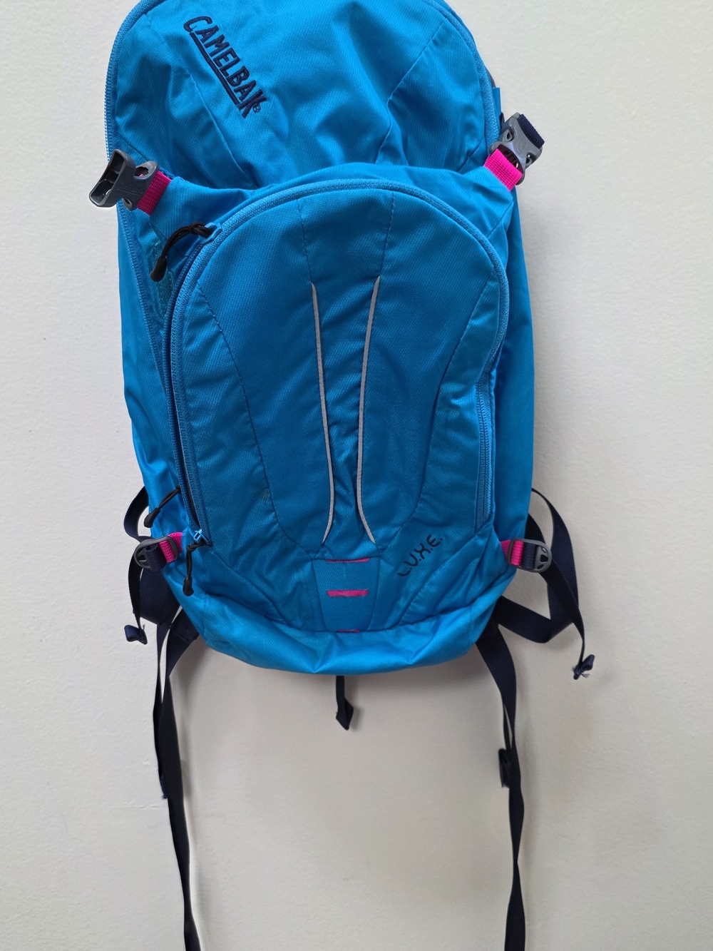 CamelBak Blue Hydration Backpack with Pink Accents